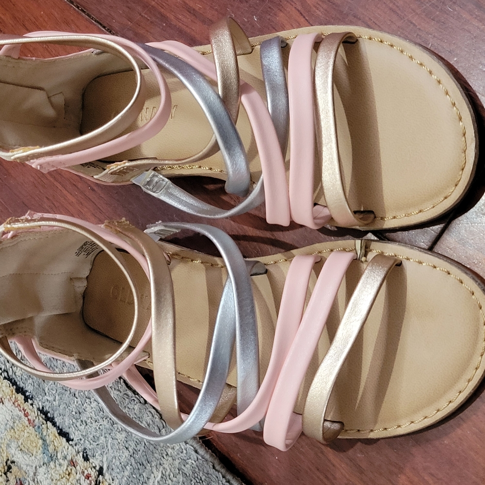 Pastel & Metallic zip back sandals